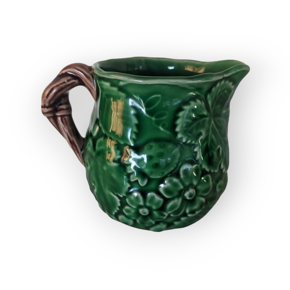 Vintage 1983 Haldon Group Porcelain Green Strawberry Floral sugar and cream set - Picture 9 of 9